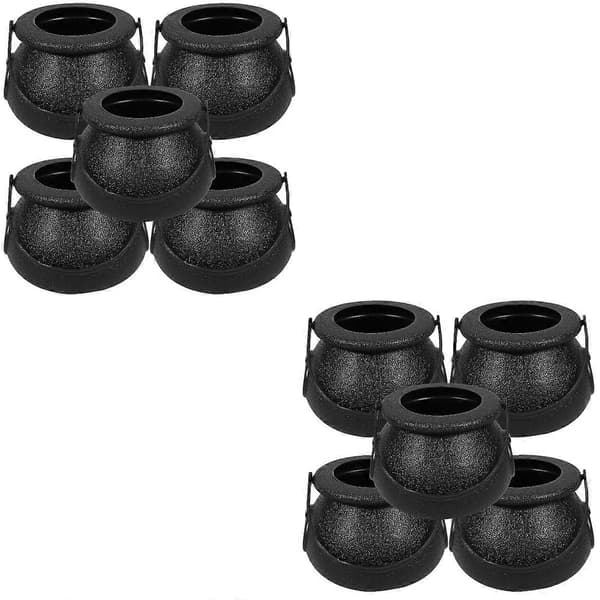 Halloween godteribøtte mini dekorative gryter for oppbevaring 10 stk svart ABS