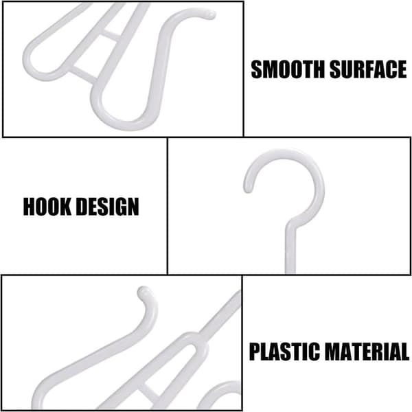 Skohænger i plast, dobbelte kroge, displaystativ til plasttøfler, displaystativ til hjemmesko, egnet til sko