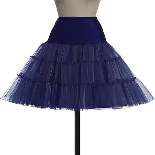 50'er Underskørt Rockabilly Kjole Tutu Nederdel til Kvinder Blå blue blue S