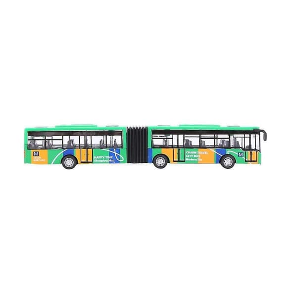 Modellbuss for barn, billeker, små babyleker med trekkfunksjon, grønn