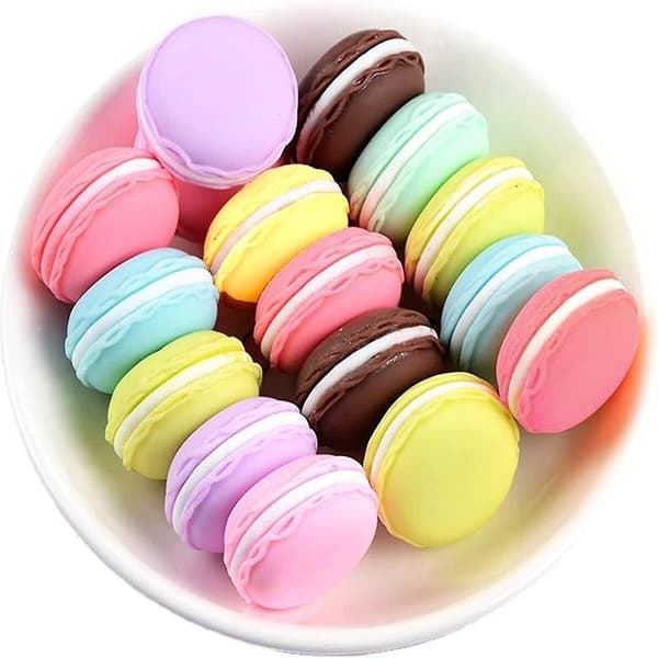 14 stk. Mini Macarons Kunstig Macaron Simulation til Fotograferingstilbehør, Bageriudstilling - 7 Farver