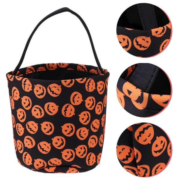 Halloween-godterikurv i polyester, snackpose til dekorasjon, 1 stk.