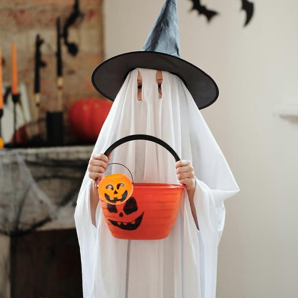 Halloween gresskarbøtte for godterioppbevaring, 12 stk. plastbeholdere