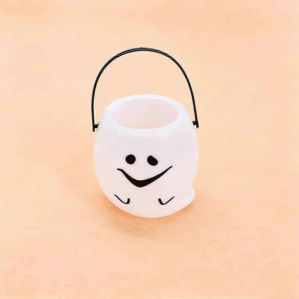 12 stk. minispøkelser bøtter - 7 cm små Halloween-beholdere for knask eller knep for barn Ghost