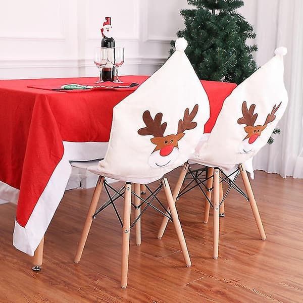 Jul Non Woven Stolsöverdrag Älg Broderi Krämvit Nyhet