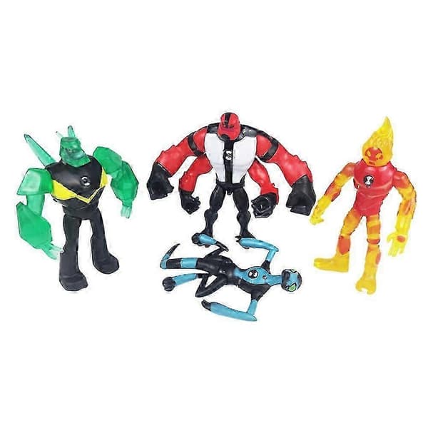 9-pack Ben 10 Actionfigur Ben Tennyson Four Arms Grey Matter Heatblast Samlarobjekt Modellfigurer Leksaker Barnpresenter