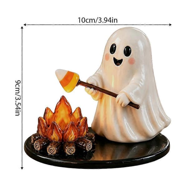 Halloween Campfire telysholder med harpiksmateriale for borddekor og nattlys