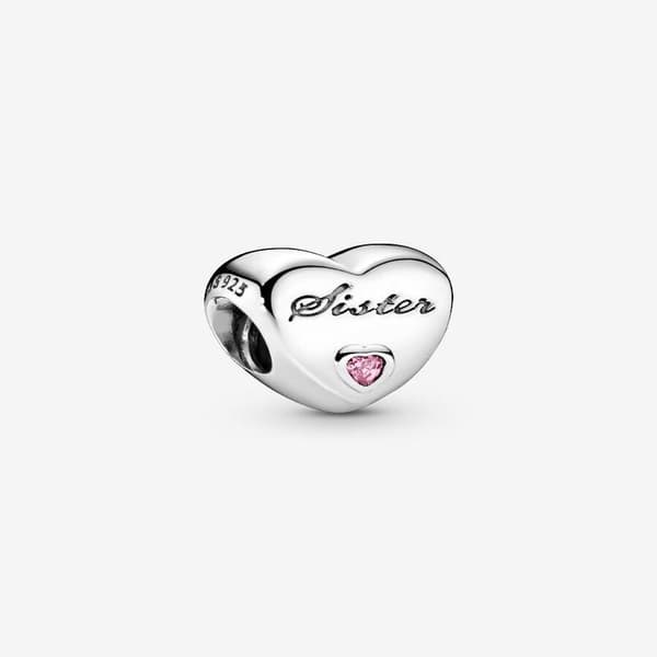 Pandora - Søsterhjerte-charm - Sterlingsølv