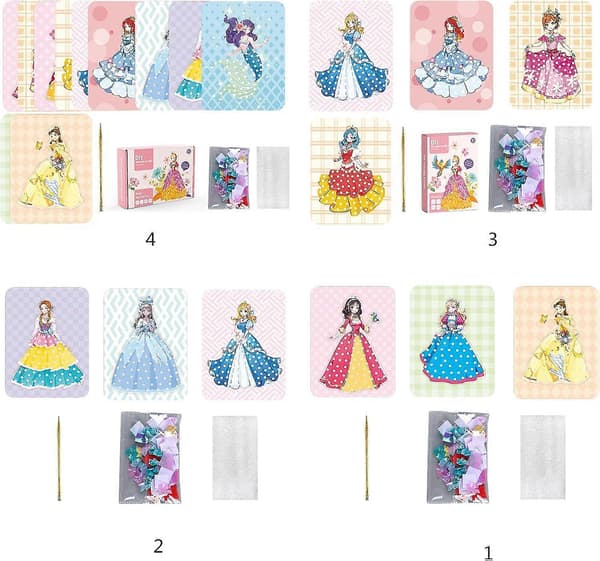 Prinsesse Udklædningslegetøj Tilpasningsbart Farvematchingskjole Design Sæt Komplet Sæt