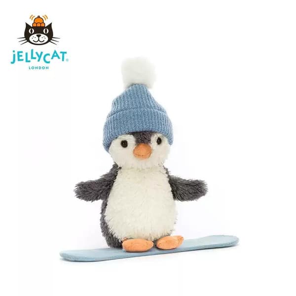 12 cm Jellycat Skateboard Pingvin Plysdyr