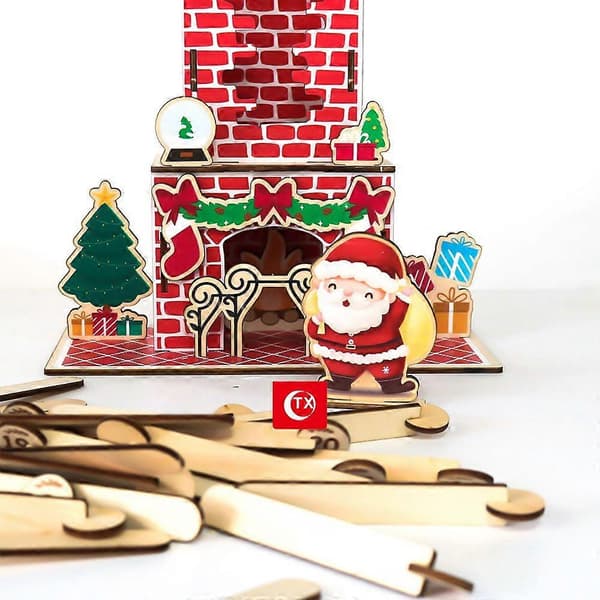 Julekalender Blind Box - Akrylpynt - Træ Julemand Skorsten - Ingen TXAD767