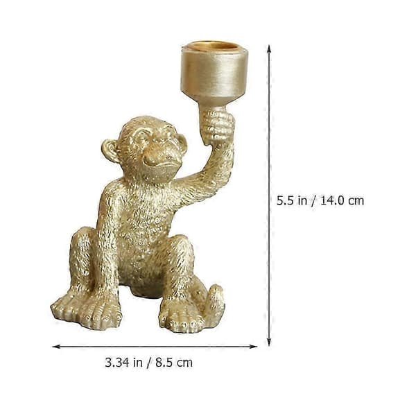 Apefigur i harpiks søylelysestake for oppbevaring og skrivebordsdekorasjon