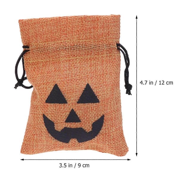 Halloween slikposer orange og sort jutepose til 30 stk. opbevaring