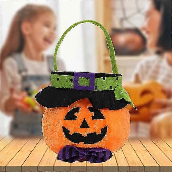 3D-plyschväska för Halloween-godis Tote Bag Pumpkin