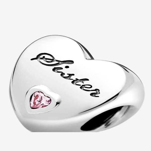 Pandora - Søster Hjerte Charm - Sterlingsølv