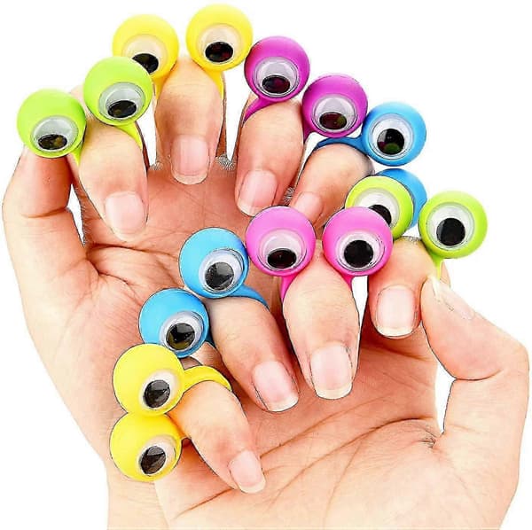 30-pack Ögonfingerdocka Ögonring Festleksaker, Slumpmässiga Färger, Stor