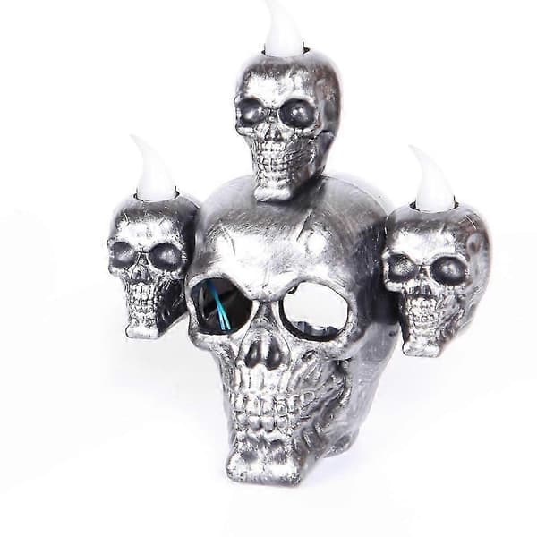 Halloween kranium lampe Halloween røg kranium elektronisk stearinlys silver