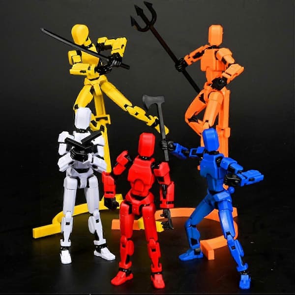 3D-printet T13 actionfigur med leddede ledd, kongeblå dekorasjoner for robotactionfigurer B 4pc