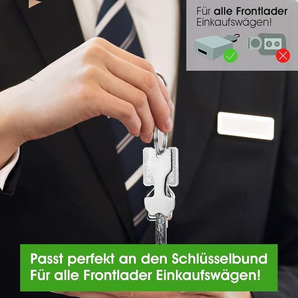 Rustfritt stål Caddy Token Nøkkel - Avtakbar Token Caddy Porte Clef (4 stk)