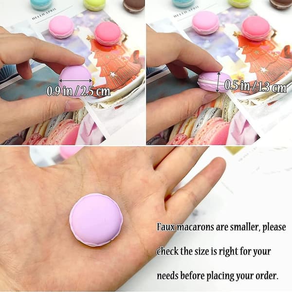 14 stk. Mini Macarons Kunstig Macaron Simulation til Fotograferingstilbehør, Bageriudstilling - 7 Farver