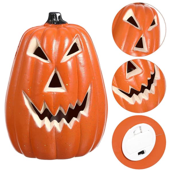 Halloween gresskarlampe LED lysende gresskarlykt Jack-o'-lantern figur for Halloween-festdekorasjon