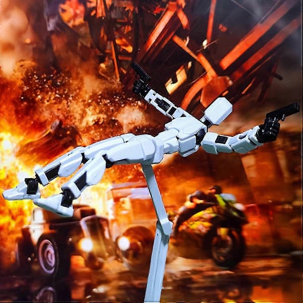 3D-printet T13 actionfigur med leddede ledd, kongeblå dekorasjoner for robotactionfigurer B 2pc