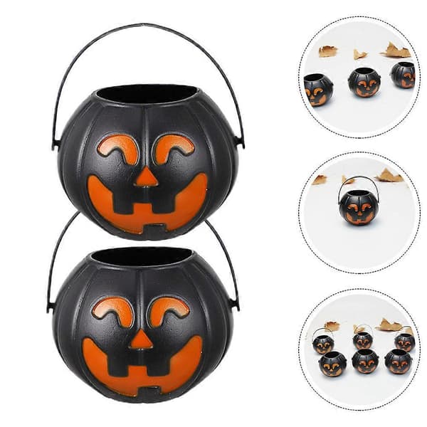 Halloween-godteribøtte i plast, gresskarbøtte for oppbevaring av godteri, 6 stk.