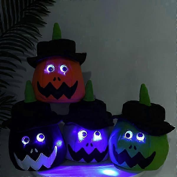 Lysende Halloween-dekorasjon LED-gresskarlykt-kurv festivalgave til barn