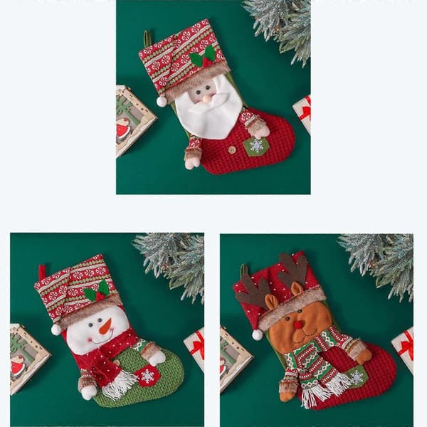 Jultomte Snögubbe Älg Presentstrumpor - Julgransdekoration
