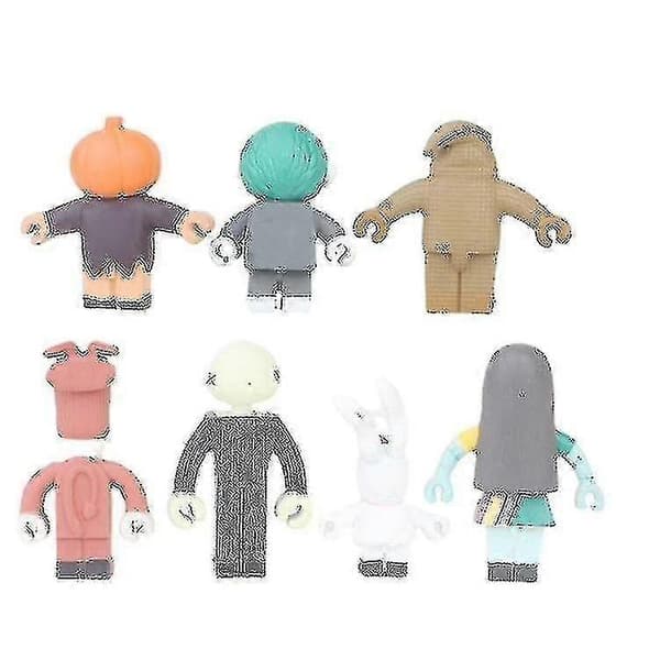 The Nightmare Before Christmas Figur Leksak Docka Dekor Prydnader Halloween Barnpresent 7st