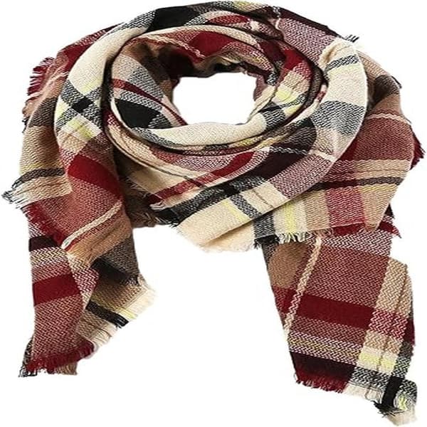 Dame Efterår Vinter Halstørklæde Klassisk Kvast Plaid Halstørklæde Varm Blød Chunky Stor Tæppe Wrap Sjal Halstørklæder