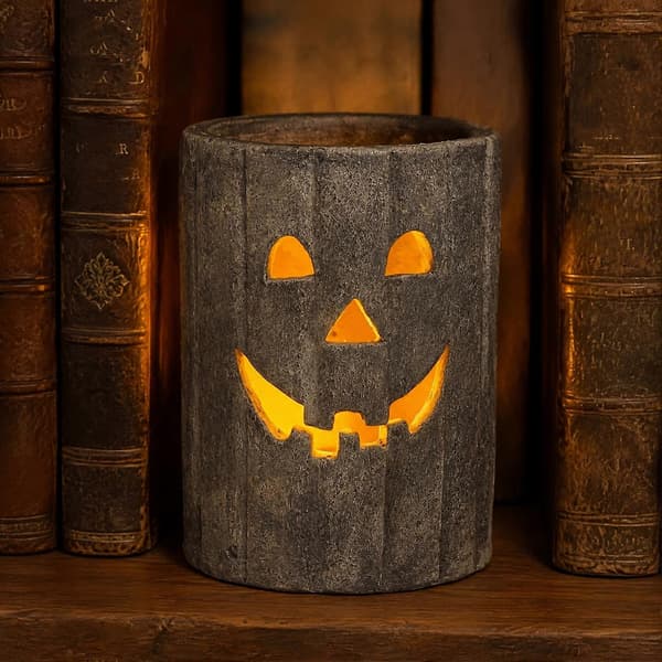 Lysestake i harpiks formet som gresskar – Hul Halloween-dekor Coffee