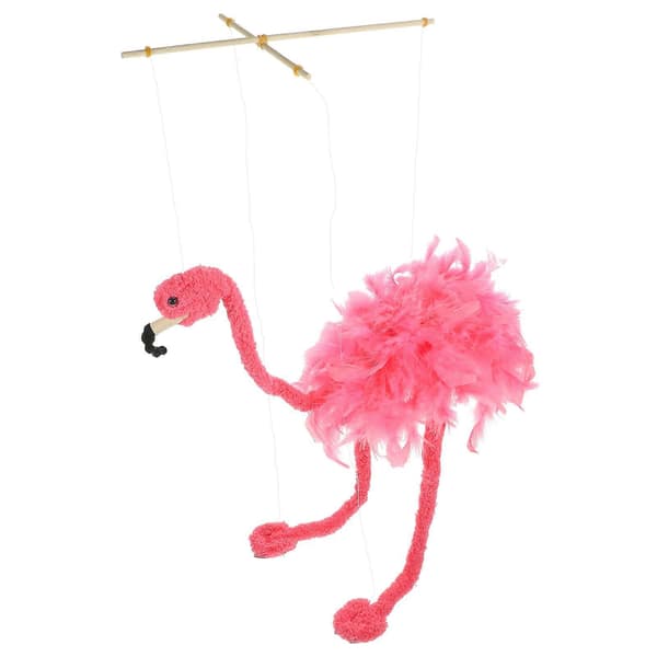 Flamingo-marionettinukke esitykseen