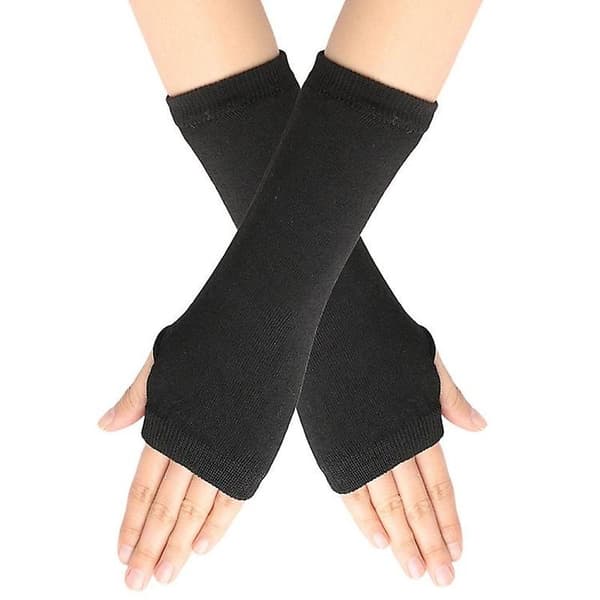 Par Varma Vinterhandsker Strikkede Flip Fingerløse Eksponerede Fingerløse Handsker Vanter Dame