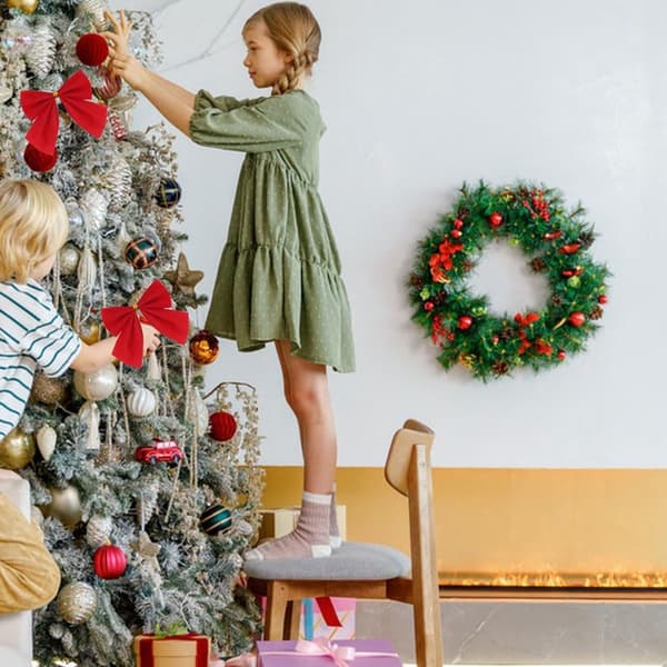 36 stk. juletresløyfer, røde sløyfer jul, juletrepynt, julesløyfer