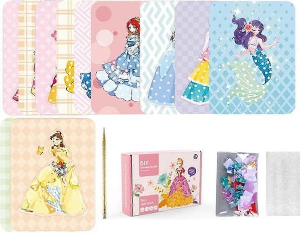 Prinsesse Udklædningslegetøj Tilpasselig Farvematchning Kjole Design Sæt Komplet Sæt HheJ2