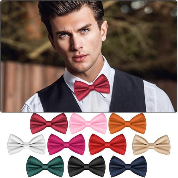 Slips for menn, klassisk ensfarget slips slips for menn, sateng slips slips, justerbar formell slips for fest, bryllup maroon red