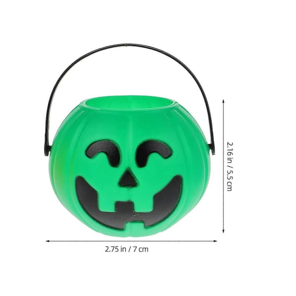 Halloween gresskarbøtte i plast til godteri, 6 stk.