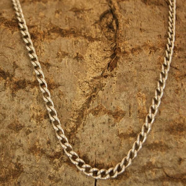 Panser Kæde 4 Mm - Sølvfarvet - Rustfrit Stål 55 cm