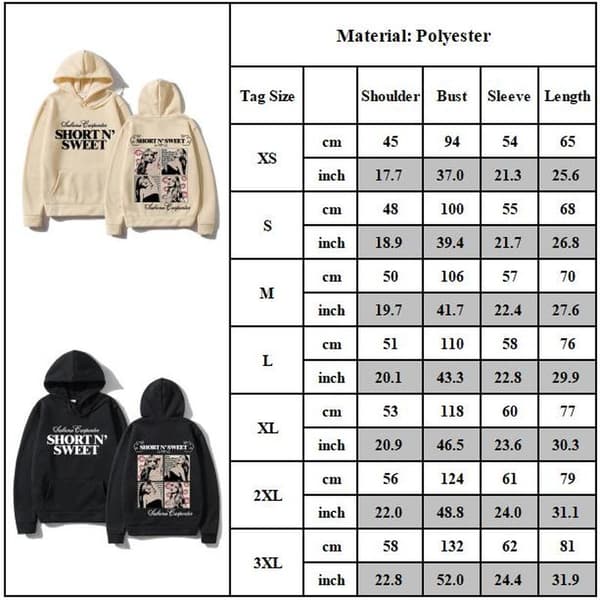 Sabrina And Carpenter Merch Hættetrøjer Trykt Sweatshirt Løs Pullover Casual Langærmet Til Mænd Kvinder Sort Sort Black Black L