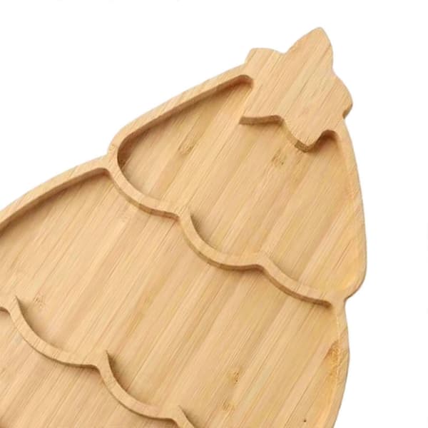Serveringsbricka Julgran Bambu Praktisk Juldekoration Snacktallrik