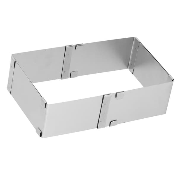 Rustfri Firkantet Mousse Ring Justerbar Kakeform DIY Bakeverktøy 10 til 18cm