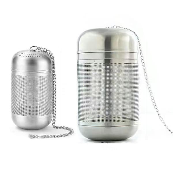 Tesier til løs te, 2 stk. tesier i rustfrit stål - mikroperforeret mesh - bryg løs te, urter, krydderier &