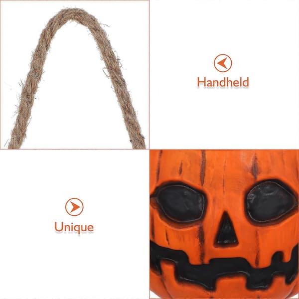 Halloween gresskar-godterikurv bærbar lysende gresskarbøtte