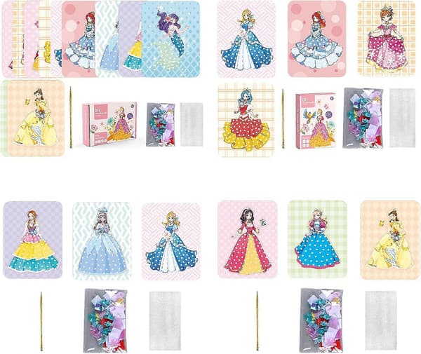 Prinsesse Udklædningslegetøj Tilpasningsbart Farvematchingskjole Design Sæt Komplet Sæt