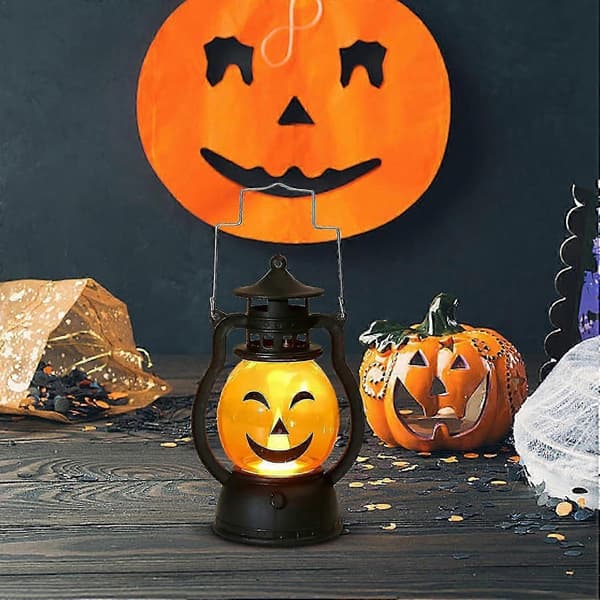 Halloween-pumpalykta - Retro pumpalykta - Handhållen pumpalykta, LED-lampor B