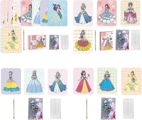 Prinsesse Udklædningslegetøj Tilpasselig Farvematchning Kjole Design Sæt Komplet Sæt HheJ2
