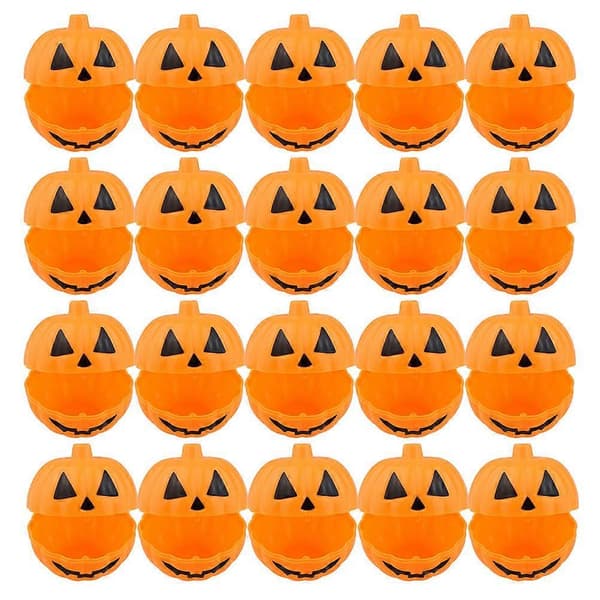 South Pumpa godishållare för Halloween 20 st mini plastpumpabehållare