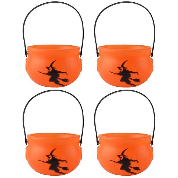 Orange Halloween græskar slikspand til 4 stk. cosplay-rekvisit