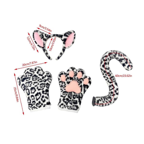 Elastisk Leopard Øre Pannebånd Kostyme Hodeplagg Rollespill Hodeplagg For Sceneopptredener Og Sammenkomster Flerfarget paw brown